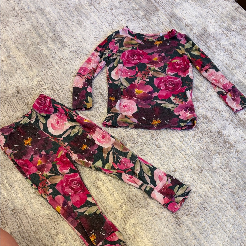 Posh Peanut Pink and Green Floral set pajama